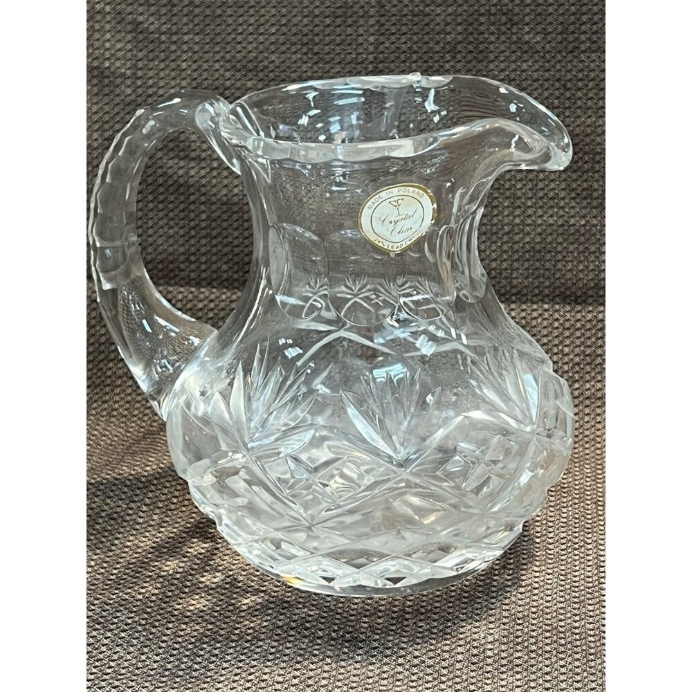 Cut Crystal  - Milk Pitcher Made In POLAND 5"T  x 6" W (1652)